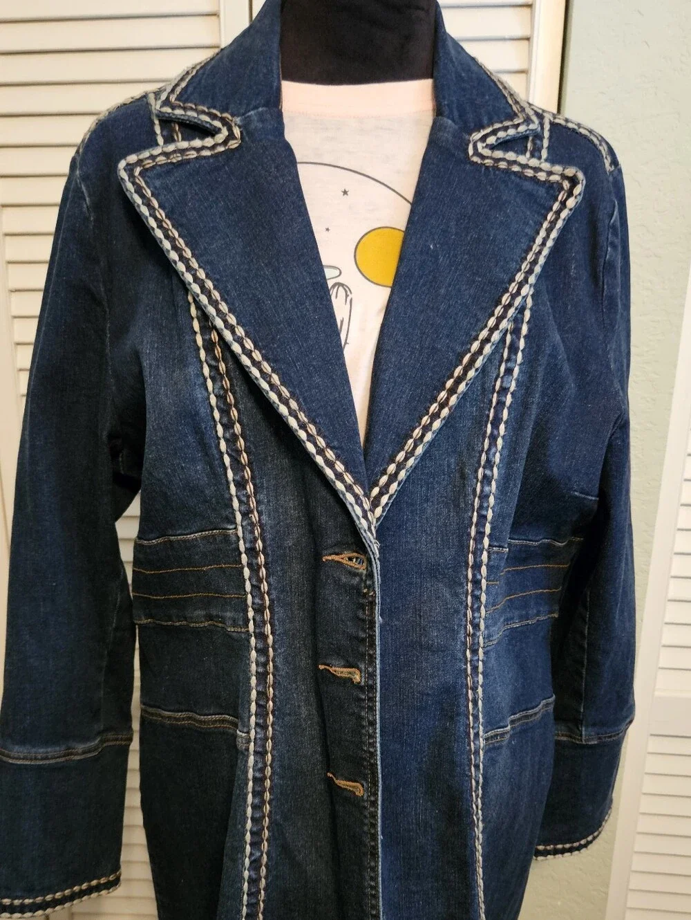 Midnight Velvet Women's Denim Trench Coat - Picture 3 of 16